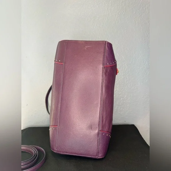 🦄Coach Poppy Studded Leather East/West Satchel 26434🦄 - Picture 7 of 9